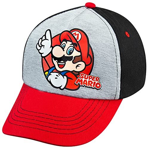 Nintendo Super Mario Boys Baseball Cap - Ages 4-12 Years - Many Styles and Colors - Adjustable - 100% Cotton (Classic Mario) - Image 1
