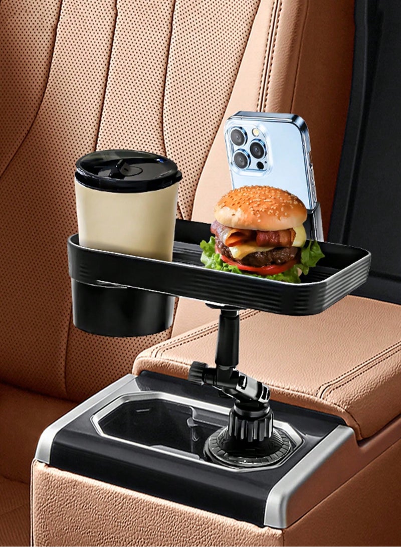Reko Cup Holder Expander for Car Car Tray Multifunctional Cup Holder Tray, 360° Swivel Adjustable Car Food Eating Tray Table for Cup Holders, Mobile Phone Holder, Bottlle Drink Detachable Tray Table  - Image 2