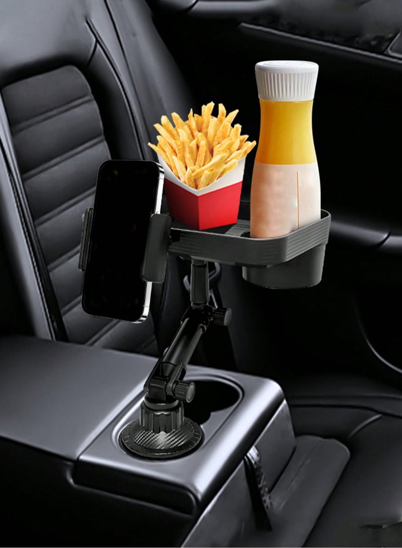Reko Cup Holder Expander for Car Car Tray Multifunctional Cup Holder Tray, 360° Swivel Adjustable Car Food Eating Tray Table for Cup Holders, Mobile Phone Holder, Bottlle Drink Detachable Tray Table  - Image 4