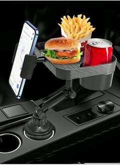 Reko Cup Holder Expander for Car Car Tray Multifunctional Cup Holder Tray, 360° Swivel Adjustable Car Food Eating Tray Table for Cup Holders, Mobile Phone Holder, Bottlle Drink Detachable Tray Table  - Image 5