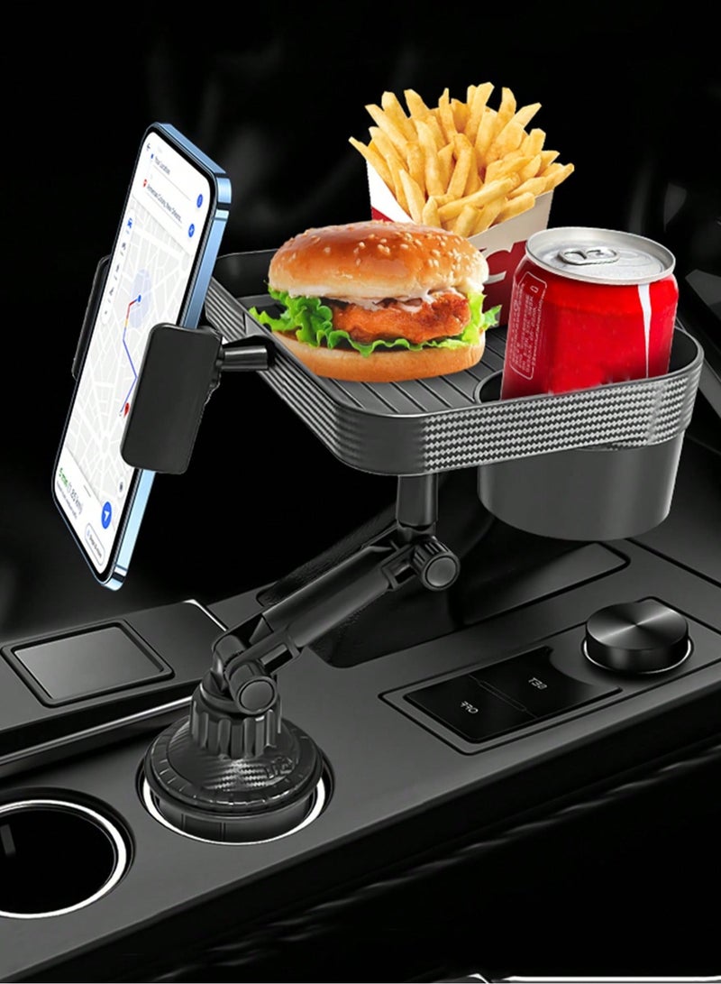Reko Cup Holder Expander for Car Car Tray Multifunctional Cup Holder Tray, 360° Swivel Adjustable Car Food Eating Tray Table for Cup Holders, Mobile Phone Holder, Bottlle Drink Detachable Tray Table  - Image 5