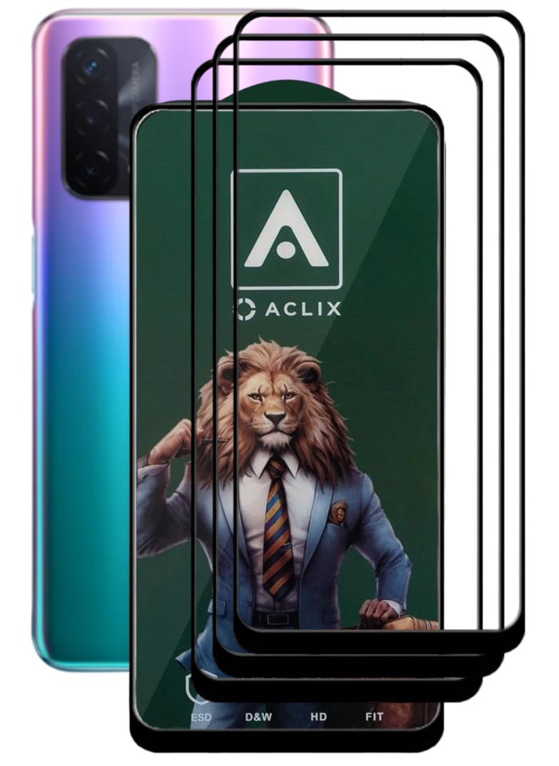 ACLIX 3 Pieces Antistatic ESD Dustproof Premium Quality High Definition Tempered Glass Screen Protector Designed For Oppo A93 5G - Image 1