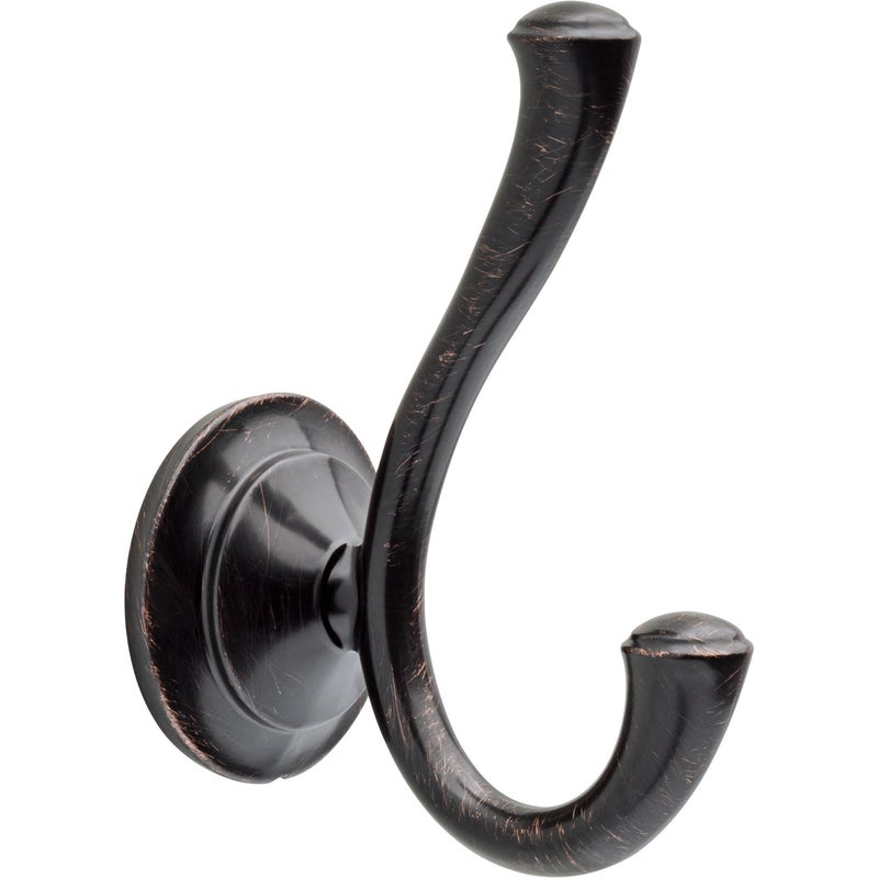 Delta Linden (1-Pack) Towel Hooks Venetian Bronze Double Bathroom J Hooks Wall Mounted for Robes & Towels Hand Towel Hook Holder Kitchen, Bathroom Accessories 79435-RB - Image 1