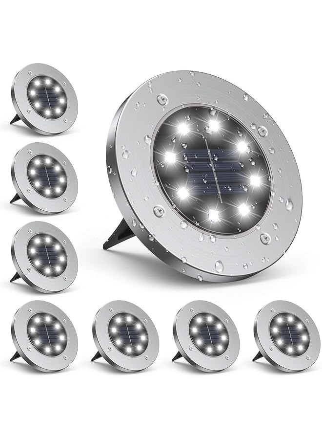 erorex Solar Ground Lights For Outdoor Ankipo Solar Garden Lights Ip65 Waterproof Led Solar Lights Landscape Lighting For Garden Yard Lawn Patio Pathway 8 Pack Cold White - Image 1