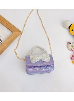 Bee Little Girls Handbags Princess Purses Gifts for Little Girls Gift Cute Toddler Purse Kids Baby Sparkly Bow Handbags Small Crossbody Shoulder Bags Toys Presents(Purple)  - Image 4