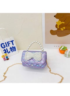 Bee Little Girls Handbags Princess Purses Gifts for Little Girls Gift Cute Toddler Purse Kids Baby Sparkly Bow Handbags Small Crossbody Shoulder Bags Toys Presents(Purple)  - Image 3