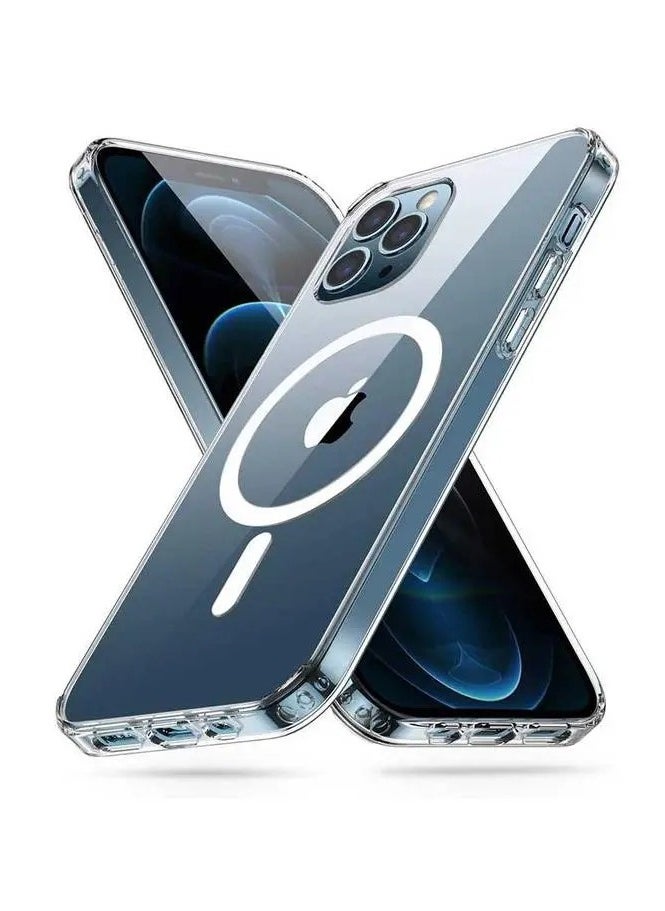 MagSafe Wireless Charging Case For iPhone 12 Pro Max, Protective Cover, Transparent Case, MagSafe Charger, Anti-Fall, Anti-scratch, Comfortable grip, Shock-Absorbent, Supports Magnetic Wireless Charging, Transparent