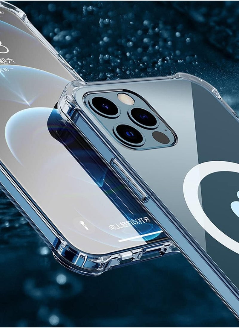 MagSafe Wireless Charging Case For iPhone 12 Pro Max, Protective Cover, Transparent Case, MagSafe Charger, Anti-Fall, Anti-scratch, Comfortable grip, Shock-Absorbent, Supports Magnetic Wireless Charging, Transparent