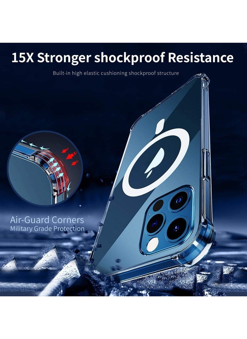 MagSafe Wireless Charging Case For iPhone 12 Pro Max, Protective Cover, Transparent Case, MagSafe Charger, Anti-Fall, Anti-scratch, Comfortable grip, Shock-Absorbent, Supports Magnetic Wireless Charging, Transparent