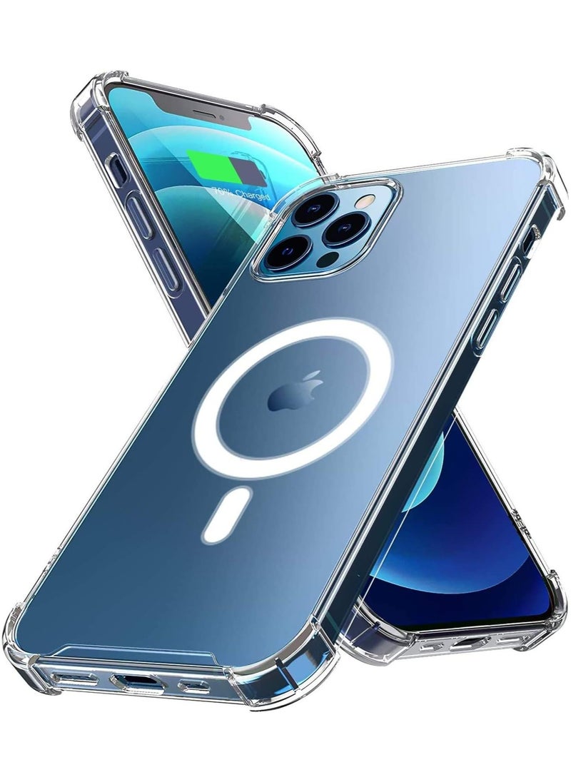 MagSafe Wireless Charging Case For iPhone 12 Pro Max, Protective Cover, Transparent Case, MagSafe Charger, Anti-Fall, Anti-scratch, Comfortable grip, Shock-Absorbent, Supports Magnetic Wireless Charging, Transparent
