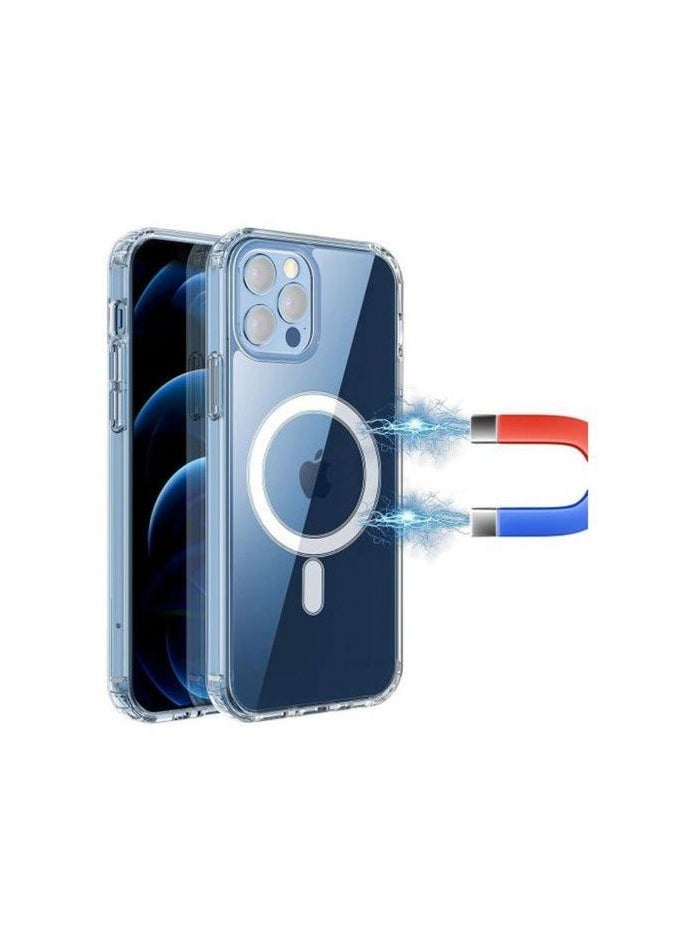 MagSafe Wireless Charging Case For iPhone 12 Pro Max, Protective Cover, Transparent Case, MagSafe Charger, Anti-Fall, Anti-scratch, Comfortable grip, Shock-Absorbent, Supports Magnetic Wireless Charging, Transparent