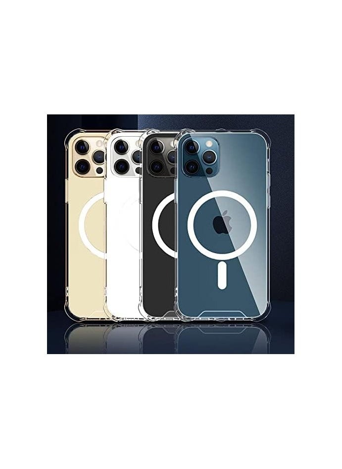 MagSafe Wireless Charging Case For iPhone 12 Pro Max, Protective Cover, Transparent Case, MagSafe Charger, Anti-Fall, Anti-scratch, Comfortable grip, Shock-Absorbent, Supports Magnetic Wireless Charging, Transparent