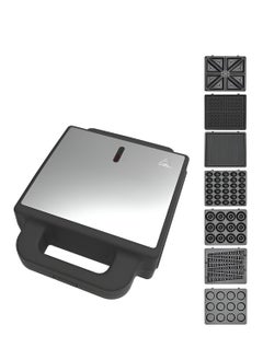 Generic 7 in 1 Sandwich Maker And Multi Snack Maker 2400W, 2 Slot Non Stick 7 In1 Removable Plates for Grill, Toaster, Pancakes, Cookies, Waffles, Donuts and Cupcakes Dishwasher Safe Metal Black  - Image 1