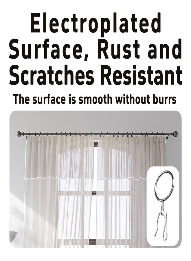 Runseaway 30Pcs Metal Curtain Rings with Hooks, 1.18" Inner Diameter Drapery Rings and Pins for Window Door Shower Curtain Rod, Silver - Image 4