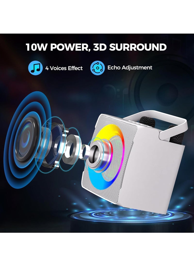 general Karaoke Machine, Portable Bluetooth Karaoke Speaker for Kids Adults, Unique Singing Machine with Two Wireless Microphones Storage Hole, Ideal Gifts for Girls Boys - Image 2