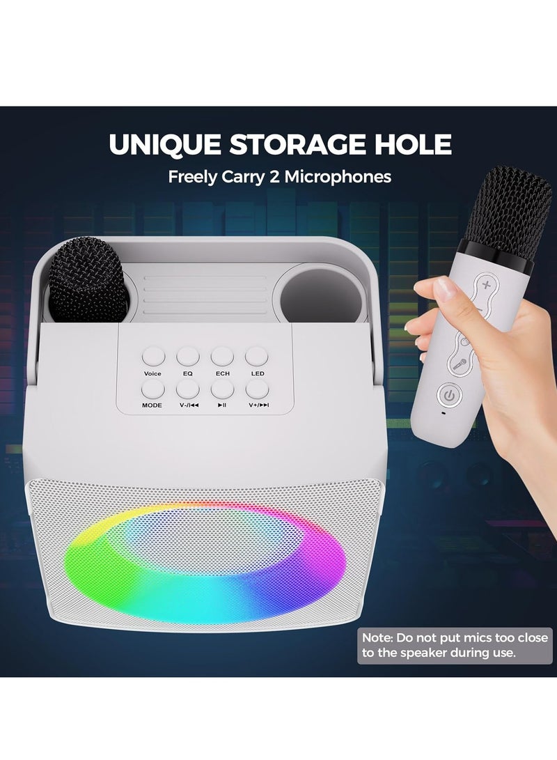 general Karaoke Machine, Portable Bluetooth Karaoke Speaker for Kids Adults, Unique Singing Machine with Two Wireless Microphones Storage Hole, Ideal Gifts for Girls Boys - Image 5