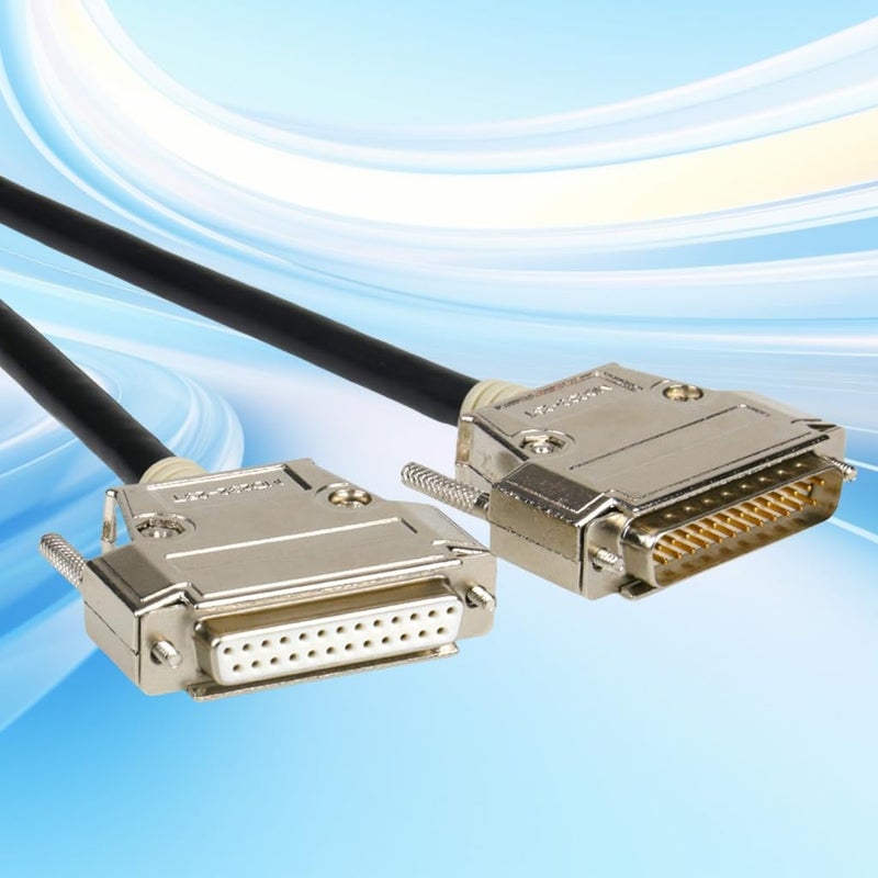 DB25 ذكر أنثى كابل تمديد RS232 26AWG مزدوج التدريع أسود - Image 5