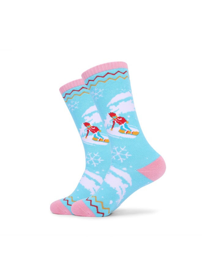 Two Wolf Women's Children's Ski Socks Towel Bottom Thickened Winter Outdoor Sports Long Warm Anti-slip Socks