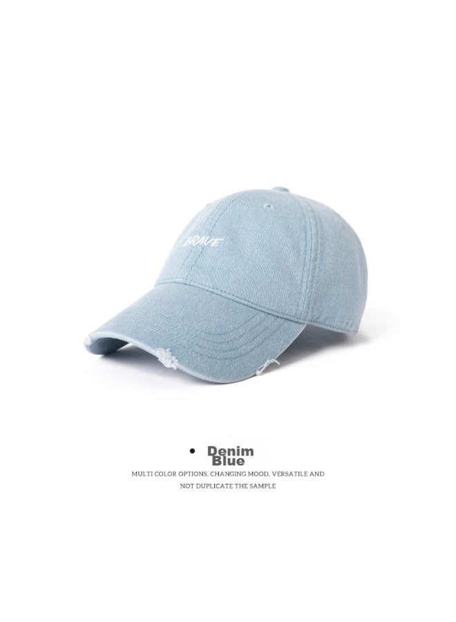 Fancet Baseball Cap For Women, Spring And Summer, Face-slimming, Washed, Distressed, Soft Top, Pure Cotton, Wide Brim, Deep Couple's Style, Visor Cap - Image 4