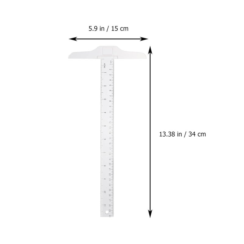 قطعتان مساطر أشكال بلاستيكية شفافة بمقياس مزدوج أداة قياس رسم للطلاب تصميم فني - Image 3