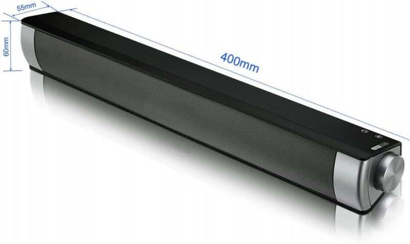 جابي Powerful Portable Soundbar for iMac MacBook PC iPhone Bluetooth 3.0 +EDR, Speakerphone, Powerful 1800mAh Lithium Battery, Super Bass, 3D Stereo Surround Sound 2.0 Channel, Home Cinema System (Black) - Image 4