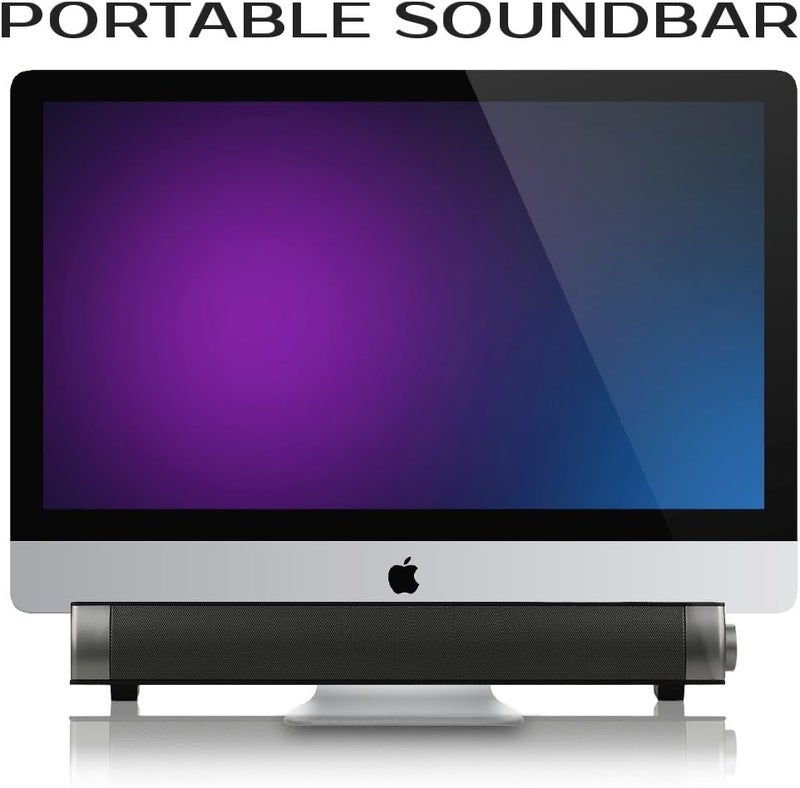 جابي Powerful Portable Soundbar for iMac MacBook PC iPhone Bluetooth 3.0 +EDR, Speakerphone, Powerful 1800mAh Lithium Battery, Super Bass, 3D Stereo Surround Sound 2.0 Channel, Home Cinema System (Black) - Image 2