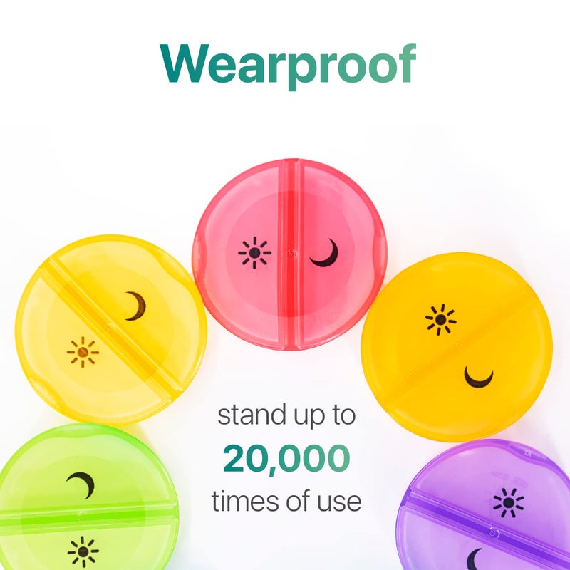 Sukuos Large Weekly Pill Organizer 2 Times a Day, Daily Pill Box 7 Day Easy to Open with Double Protection, AM PM Pill Case for Medicine/Vitamin/Fish Oil/Supplements (Blue) - Image 3