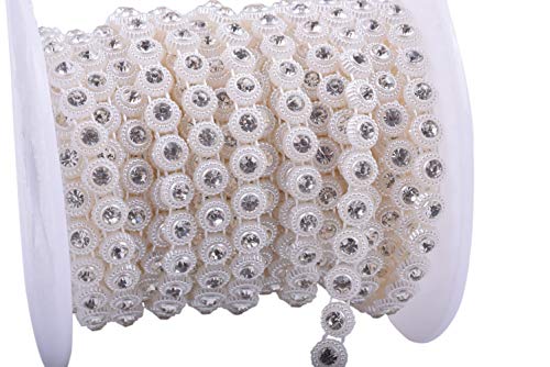 KAOYOO 10 Yards Rhinestone Beaded Chain Trim for Wedding Decoration,DIY,Craft, Sewing on Clothing - Image 1