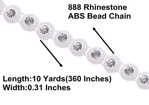 KAOYOO 10 Yards Rhinestone Beaded Chain Trim for Wedding Decoration,DIY,Craft, Sewing on Clothing - Image 2