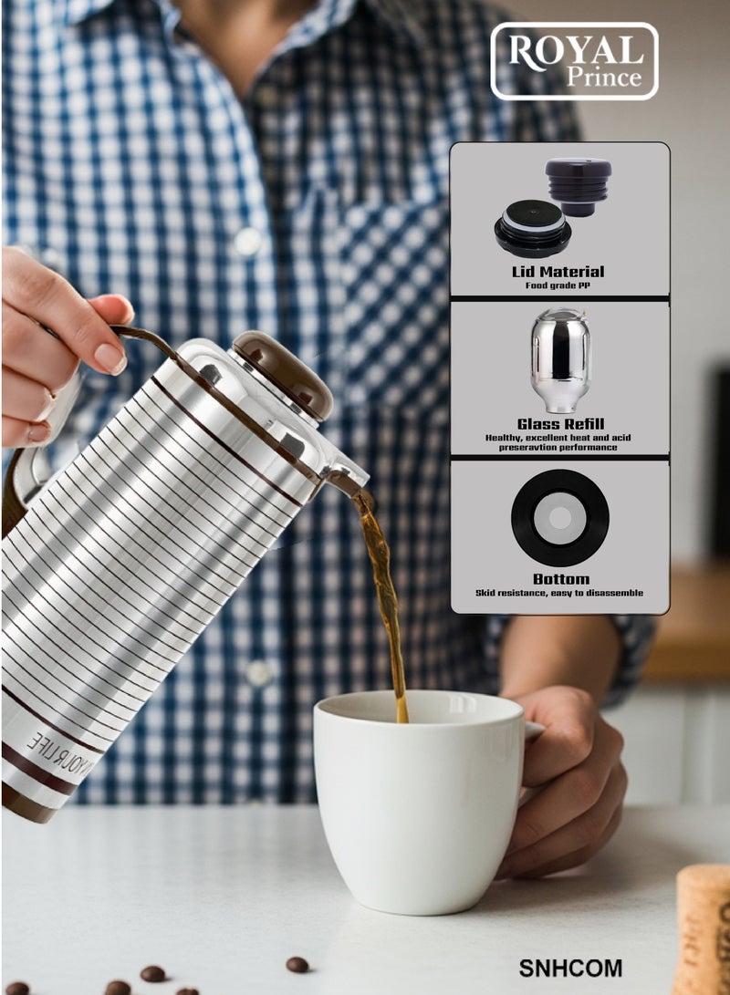 الأمير الملكي طقم ترمس حراري رويال برنس 2 في 1 (1.9 لتر & 1.3 لتر) – ستانلس ستيل فاخر، خالٍ من مادة BPA، مانع للتسرب، عزل مزدوج الجدار - Image 3