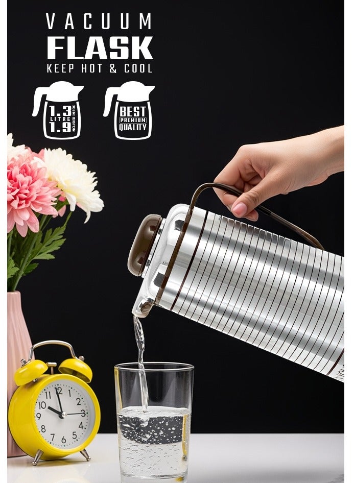 الأمير الملكي طقم ترمس حراري رويال برنس 2 في 1 (1.9 لتر & 1.3 لتر) – ستانلس ستيل فاخر، خالٍ من مادة BPA، مانع للتسرب، عزل مزدوج الجدار - Image 4