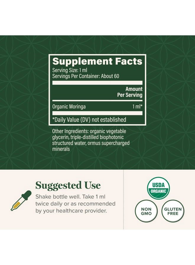 global healing center Organic Moringa Oleifera Extract Liquid Drops, Moringa Supplement-Vegan from Tree Leaves-Max Absorption of Vitamins and Minerals- More Potency Than Powder Form (2 Fl Oz) - Image 2