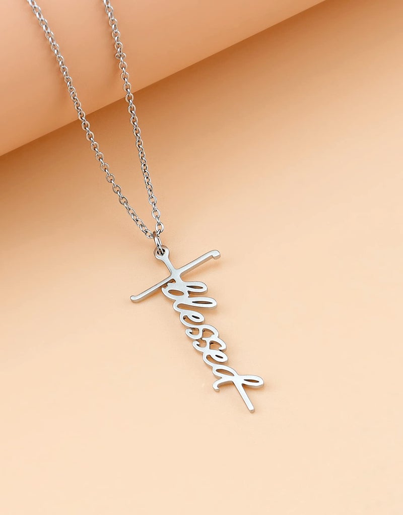 Lcherry Blessed Cross Necklace - Birthday Gifts for Women, Religious Christian Baptism Necklace Gifts for Women - Image 4