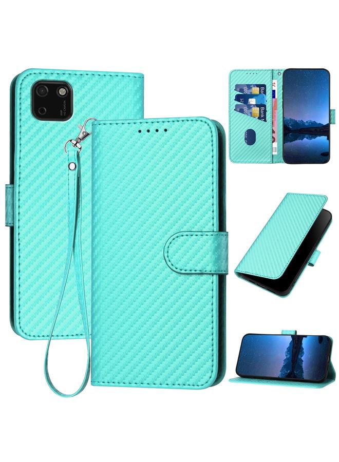 S-TOP Case For Huawei Y5p YX0070 Carbon Fiber Buckle Leather Phone Case with Lanyard - Image 1