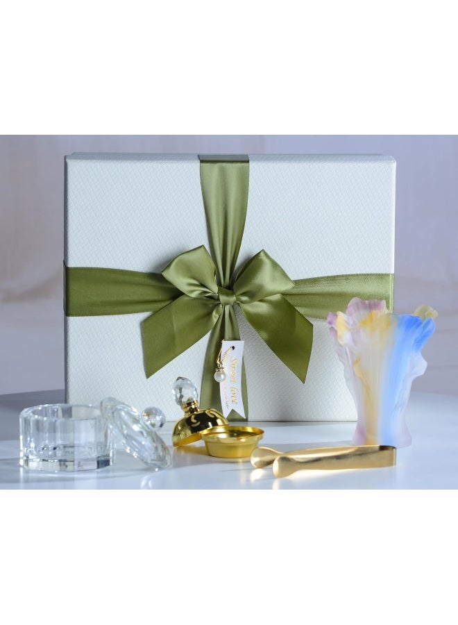 BLISS VIE Ramadan Gift Set Wedding Eid Gift Crystal Glass Arabic Mabkhar Bakhoor Incense Burner Set Home Decor Ramadan Decor - Image 3