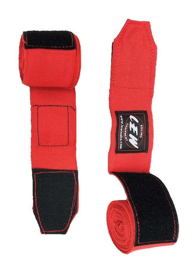 LEW Mexican Style 108" Hand Wraps for Boxing, MMA & Muay Thai Training - Cotton/Spandex Elastic Blend with Thumb Loop & Velcro Closure (Red) - Image 5