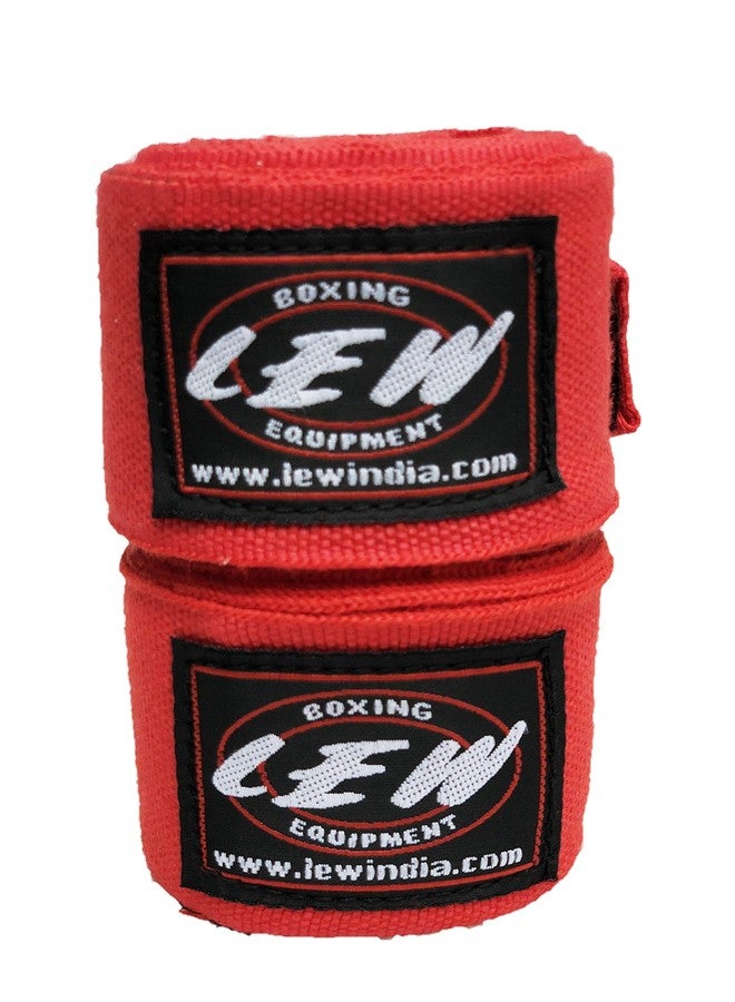 LEW Mexican Style 108" Hand Wraps for Boxing, MMA & Muay Thai Training - Cotton/Spandex Elastic Blend with Thumb Loop & Velcro Closure (Red) - Image 1