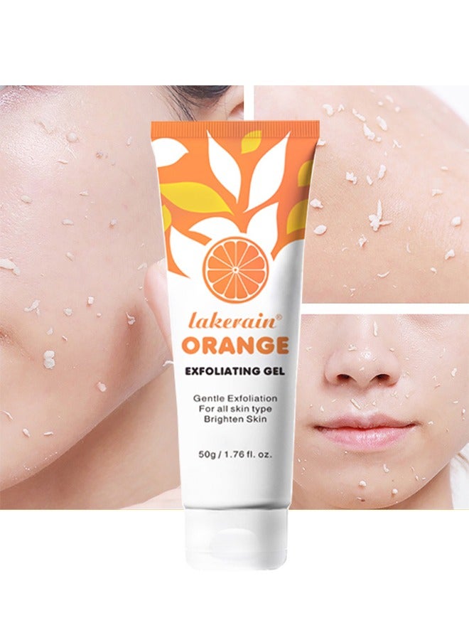 lakerain Orange Exfoliating Gel, Mildly Exfoliate, Moisturize and Brighten Skin, Improve Skin Condition, Suitable for All Skin Types, Exfoliating Gel Scrub 50g - Image 1
