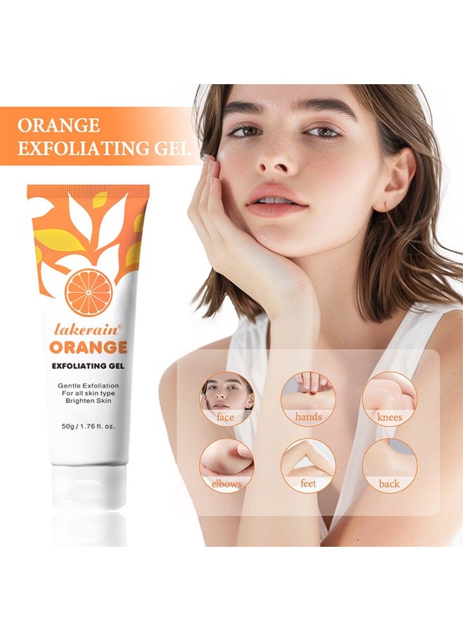 lakerain Orange Exfoliating Gel, Mildly Exfoliate, Moisturize and Brighten Skin, Improve Skin Condition, Suitable for All Skin Types, Exfoliating Gel Scrub 50g - Image 4