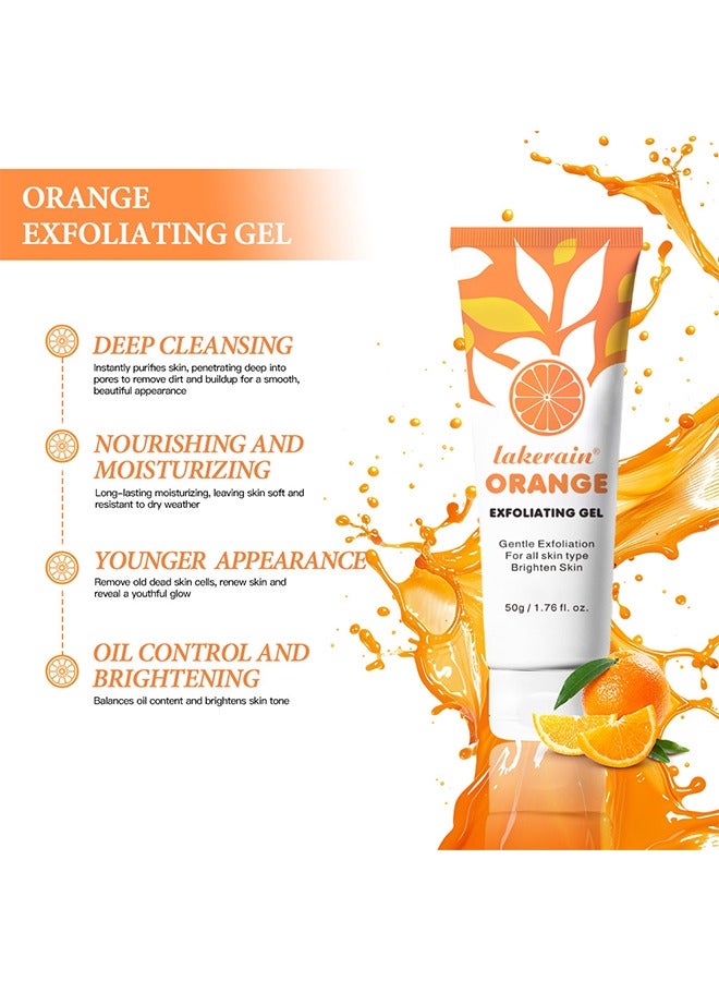 lakerain Orange Exfoliating Gel, Mildly Exfoliate, Moisturize and Brighten Skin, Improve Skin Condition, Suitable for All Skin Types, Exfoliating Gel Scrub 50g - Image 5