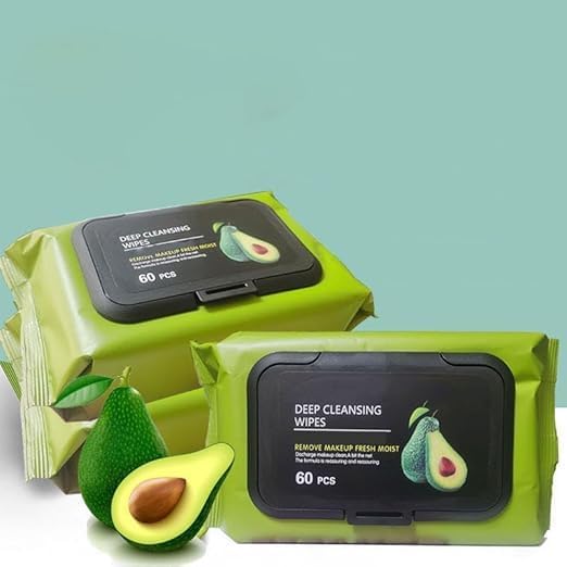 Zenkova Avocado Makeup Remover Facial Wipes Moisturizing Deep Cleaning Wipes Cucumber Vitamin E Makeup Remover Wipes Hydrating Refreshing Soothing - Image 1