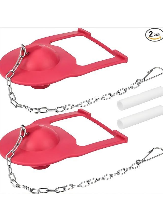 Kohler Toilet Flapper Replacement, 2 Pack Kohler Toilet Tank Parts Replaces Parts 84995 and 1000490 with Chain Hinges and 2 Plastic Buoys Ullnosoo for Water Saving Red - Image 1