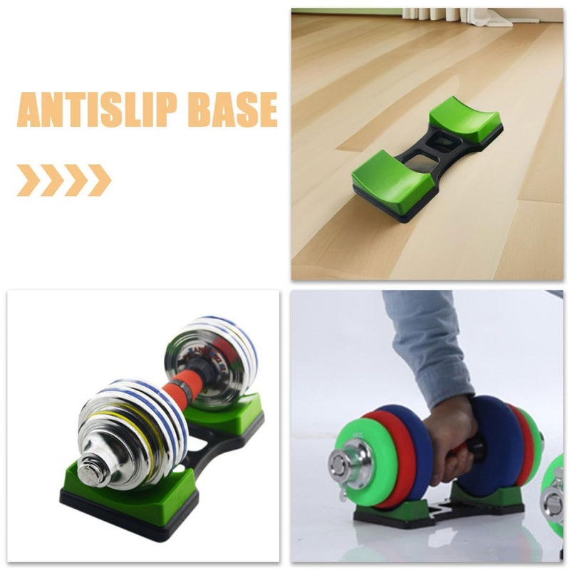 2 Pcs Dumbbell Rack Stand Set With Black Anti Slip Pads For Home Gym Weight Storage Compact Dumbbell Holder Organizing Workout Equipment - Image 4