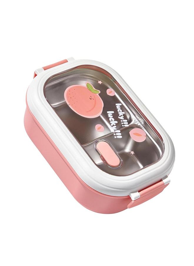 Thoraya Bento Lunch Box Portable Safe Leakproof Divided Stainless Steel Thermal Lunch Box for Students School Office Pink  - Image 3