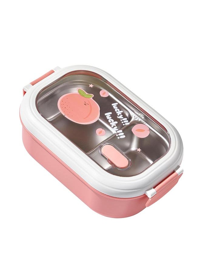 Thoraya Bento Lunch Box Portable Safe Leakproof Divided Stainless Steel Thermal Lunch Box for Students School Office Pink  - Image 2