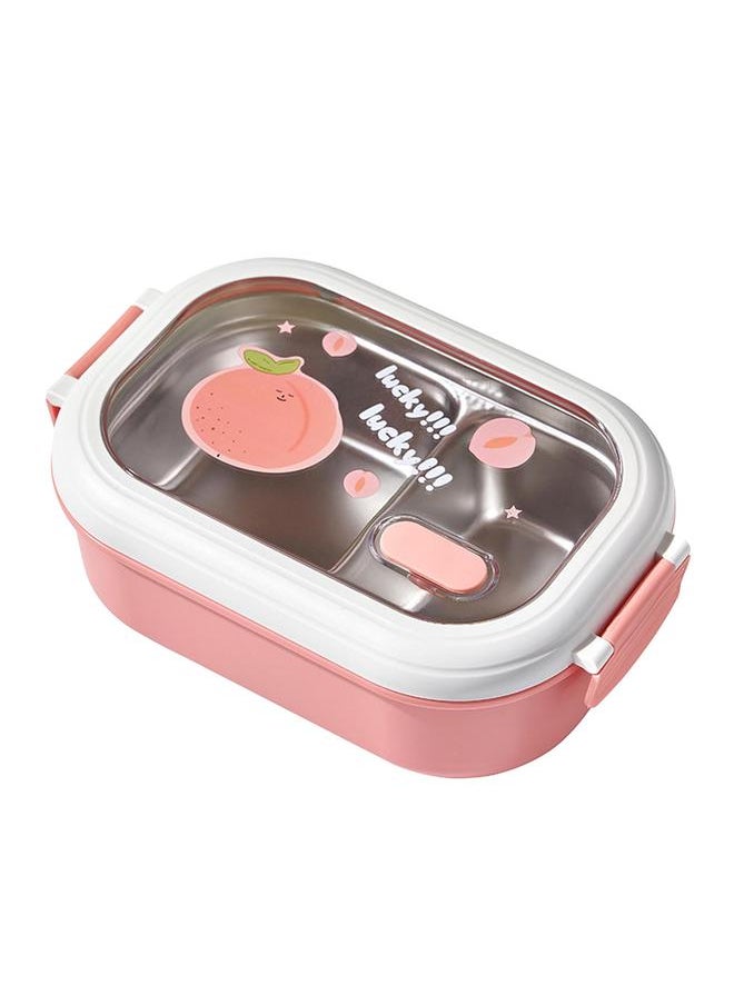 Thoraya Bento Lunch Box Portable Safe Leakproof Divided Stainless Steel Thermal Lunch Box for Students School Office Pink  - Image 1