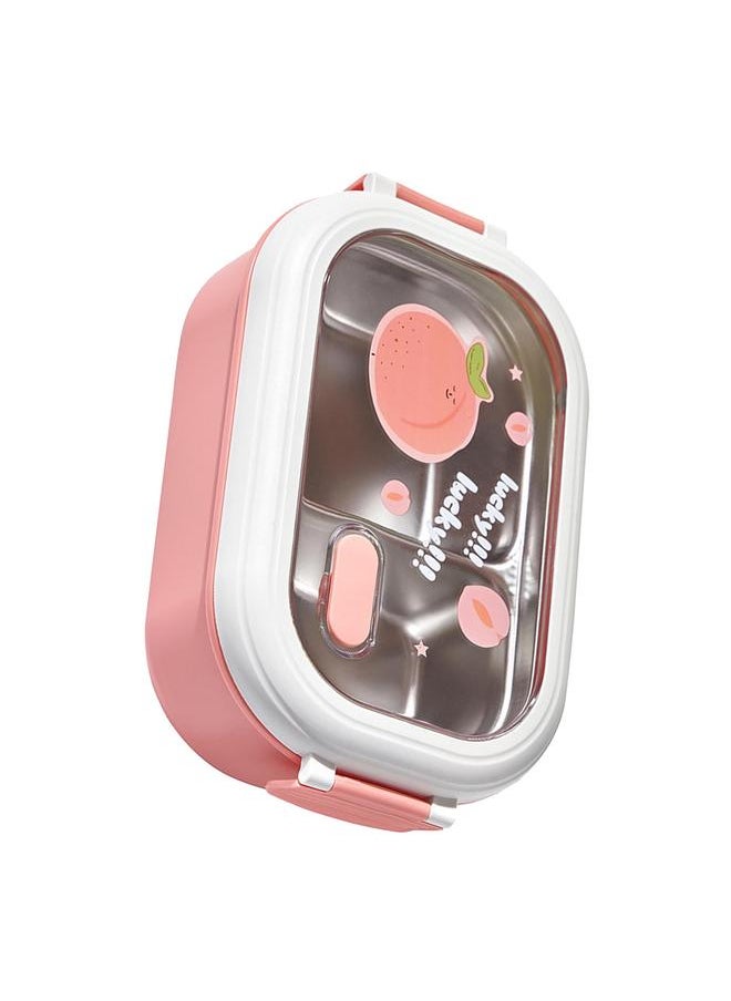 Thoraya Bento Lunch Box Portable Safe Leakproof Divided Stainless Steel Thermal Lunch Box for Students School Office Pink  - Image 5