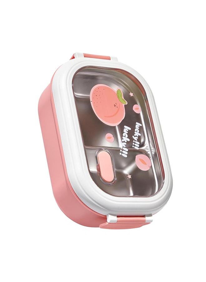 Thoraya Bento Lunch Box Portable Safe Leakproof Divided Stainless Steel Thermal Lunch Box for Students School Office Pink  - Image 4