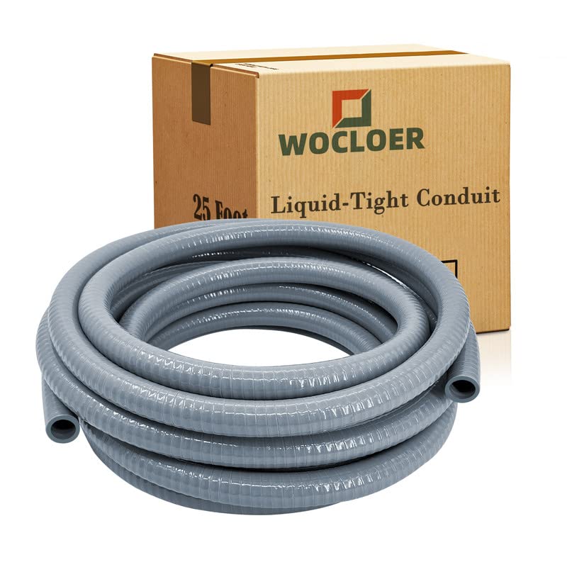 Wocloer PVC Liquid-Tight Conduit - 2 Inch 25 Foot Flexible PVC Non Metallic Electrical Conduit. 2" Dia - Image 1
