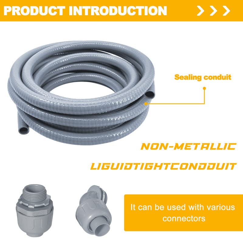 Wocloer PVC Liquid-Tight Conduit - 2 Inch 25 Foot Flexible PVC Non Metallic Electrical Conduit. 2" Dia - Image 3
